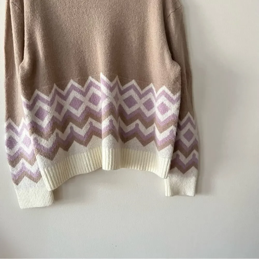 J. Crew Geometric Fair Isle Crewneck Sweater